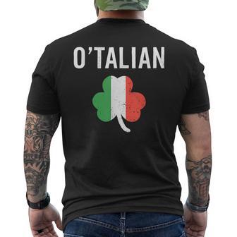 O'talian Italian Irish St Patrick's Day Italy Flag Men's T-shirt Back Print | Mazezy