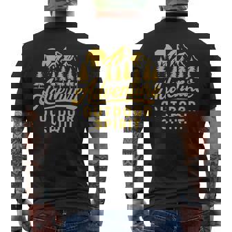 Outdoor Adventure Hiking Camping Mountaineering Mountains Men's Back Print T-Shirt | Mazezy