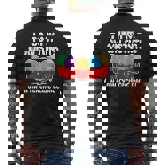 I Do My Own Stunts On An Exercice Ball Cardio Drumming Tank Top Men's Back Print T-Shirt | Mazezy