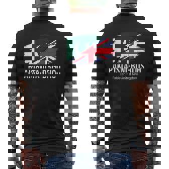 Pakistan United Kingdom Flag Pride Heritage Fans Men's Back Print T-Shirt | Mazezy