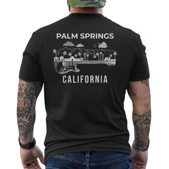 Palm Springs Skyline California Souvenir Palm Springs Men's T-shirt Back Print | Mazezy