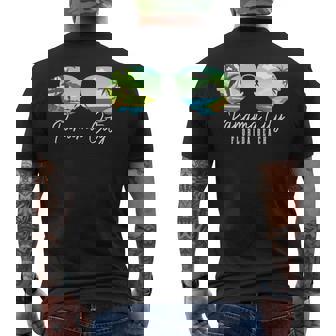 Panama City Beach Florida FL Vintage Sunglasses Men's Back Print T-Shirt | Mazezy