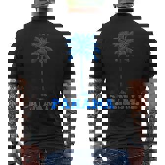 Panama With Palm Tree Graphic Men's Back Print T-Shirt | Mazezy