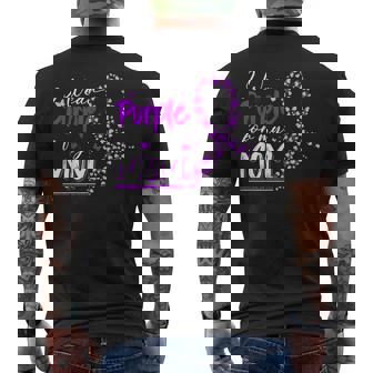 Pancreatic Cancer Awareness I Wear Purple For My Mom Men's Back Print T-Shirt | Mazezy