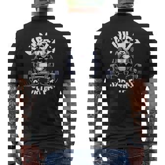 Panda Gym Kinda Fit Sorta Fat Workout Chubby Weightlifting Men's Back Print T-Shirt | Mazezy