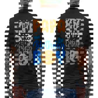 Papa Of The Birthday Boy Milk And Cookies 1St Birthday Men's T-shirt Back Print | Mazezy