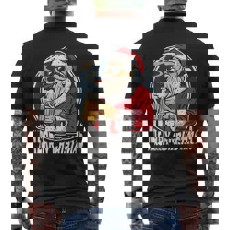 Papá Noel Barbudo Cerveza Y Puro Humor Camiseta Hombre Estampado Espalda - Regaloses