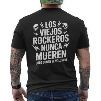Papá Rockero Padre Rock Calaverasiejos Rockeros Camiseta Hombre Estampado Espalda - Regaloses