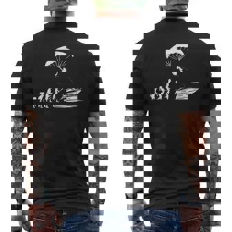 Parasailer Paragliding Human Evolution Parasailing Men's Back Print T-Shirt | Mazezy