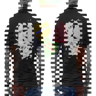 Parisian Dreams Oui Beams Candy Heart Aesthetic Pop Vibes Men's Back Print T-Shirt | Mazezy