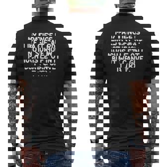 My Patience Is Like A Card Quote Men's T-shirt Back Print | Seseable FR