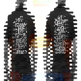 My Patience Ends Where Sweet Potato Pie Begins Love Tank Top Men's Back Print T-Shirt | Mazezy