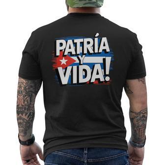 Patria Y Vida Cuba Sos Cuban Flag Free Cuba Libre Men's T-shirt Back Print - Thegiftio UK