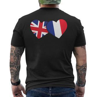 Patrimoine Britannique Drapeau Français Drapeau Britannique T-shirt imprimé au dos - Cadeauxyz