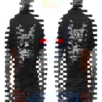 Patriotic Sint Maarten Tabby Cat Sint Maarten Flag Men's Back Print T-Shirt | Mazezy