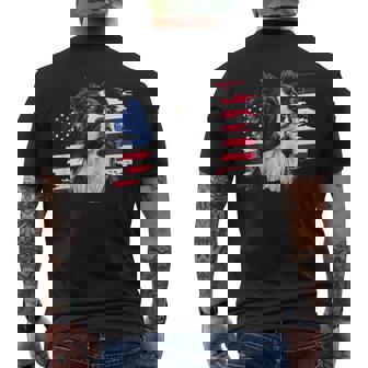 Patriotic Usa Flag July 4Th Independence Border Collie Lover Men's T-shirt Back Print - Thegiftio