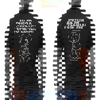 Paws For A Coffee Break Canine Brew Enthusiast Men's Back Print T-Shirt | Mazezy