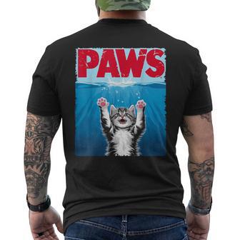 Paws Divertida Para Amantes De Los Tiburones Y Gatos Camiseta Hombre Estampado Espalda - Regaloses