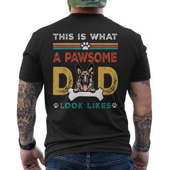This Is What A Pawsome Dad Look Likes Germanhepherd Dog T-shirt da uomo con stampa posteriore - Novitaregali