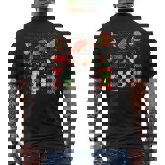 PE Teacher Christmas Bow Physical Education Teacher Outfit Tank Top Men's Back Print T-Shirt | Mazezy