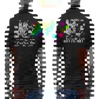 Peace Love Bead Beading Beader Beadwork Men's Back Print T-Shirt | Mazezy