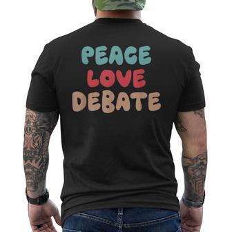 Peace Love Debate Team Men's T-shirt Back Print - Thegiftio UK