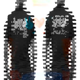 Peace Love Figure Skating Figure Skater Men's Back Print T-Shirt | Mazezy