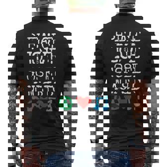 Peace Love And Gospel Music Shirt Christian Gospel Men's Back Print T-Shirt | Mazezy