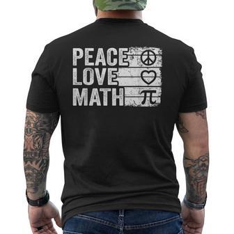 Peace Love Mathintage Math Nerd Rétro Drôle Professeur De Mathématiques T-shirt imprimé au dos - Cadeauxyz
