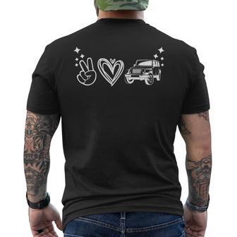 Peace Love Offroad Nature Lover 4Wd Off-Roading Men's T-shirt Back Print - Thegiftio UK