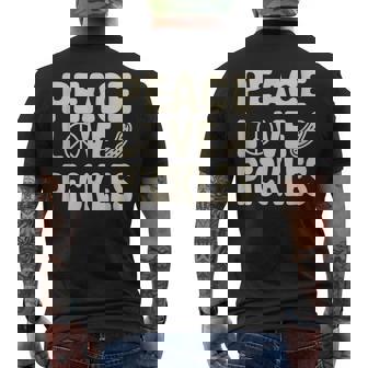 Peace Love Pickles Retro Hippie Dill Cucumber Men's Back Print T-Shirt | Mazezy