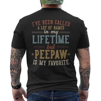 Peepaw Is My Favorite Name Father's Day Peepaw Men's T-shirt Back Print - Thegiftio UK