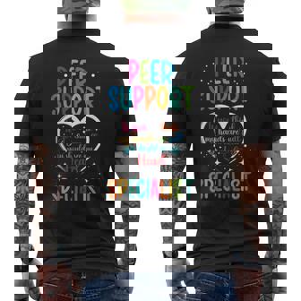 Peer Support Specialist Heart Peer Recovery Support Men's Back Print T-Shirt | Mazezy