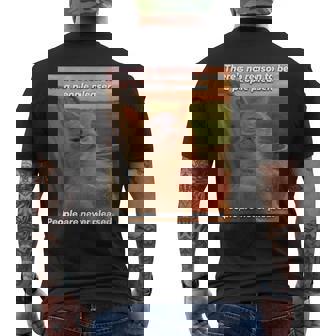 People Are Never Pleased Brainrot 猫ミーム 大学ユーモア メンズTシャツ バックプリント - Kawaiitshirt