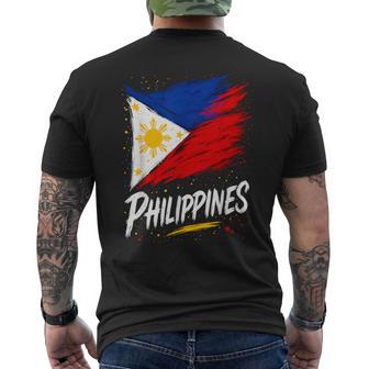 Philippines Filipino Flag Men's T-shirt Back Print - Monsterry