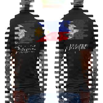 Philippines Flag Filipina Filipino Men's Back Print T-Shirt | Mazezy