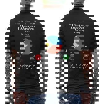 Philippines Is Calling And I Must Go フィリピン国旗シャツ メンズTシャツ バックプリント - Kawaiitshirt