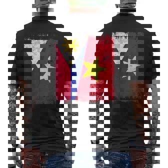 Philippines Vietnam Half Flag Filipino Vietnamese History Men's Back Print T-Shirt | Mazezy