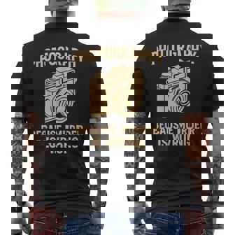 Photography Saying Camera Photographer Men's Back Print T-Shirt | Mazezy