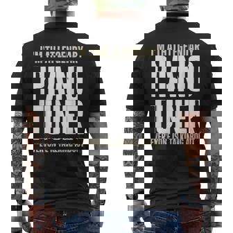 Piano Tuner Self-Employed Piano Technician Men's Back Print T-Shirt | Mazezy