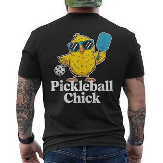 Pickle Ball Pickleball Chick Sports Men's T-shirt Back Print - Seseable