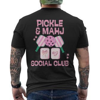 Pickle And Mahj Mahjong And Pickleball Social Club Mah Jong Men's T-shirt Back Print - Thegiftio UK