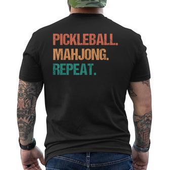 Pickleball Mahjong Repeat Men's T-shirt Back Print - Thegiftio UK