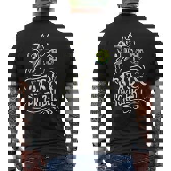 Pickleball Player 猫オーナーピックルボール キティ好きの服 メンズTシャツ バックプリント - Kawaiitshirt