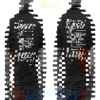 Pigeons Make Me Happy Birdwatching Pigeon Racing Breeder Men's Back Print T-Shirt | Mazezy