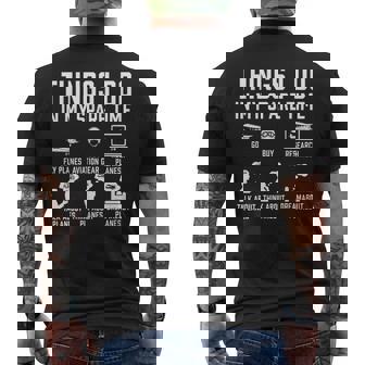 Pilot Plane Airplane Kids Men Things I Do In My Spare Time Men's Back Print T-Shirt | Mazezy