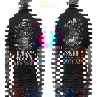 Pink Or Blue Nanny Loves You Baby Gender Reveal Men's Back Print T-Shirt | Mazezy