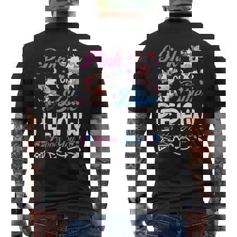 Pink Or Blue Pepaw Loves You Cow Baby Gender Reveal Men's Back Print T-Shirt | Mazezy