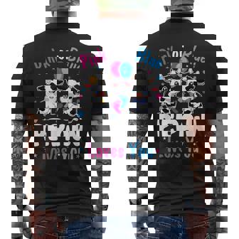 Pink Or Blue Pepaw Loves You Cow Baby Gender Reveal Men's Back Print T-Shirt | Mazezy