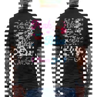 Pink Or Blue Pepaw Loves You Cow Baby Gender Reveal Men's Back Print T-Shirt | Mazezy